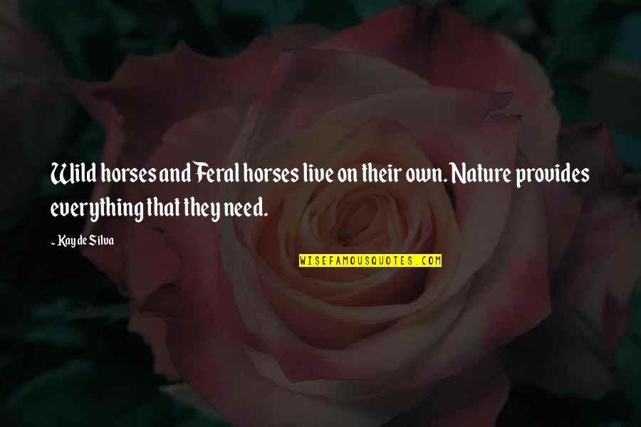 Marrelli And Associates Quotes By Kay De Silva: Wild horses and Feral horses live on their Marrelli And Associates Quotes By Kay De Silva: Wild horses and Feral horses live on their