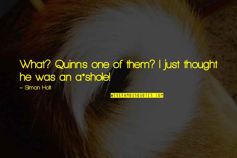 Marrett Mcleod Quotes By Simon Holt: What? Quinn's one of them? I just thought