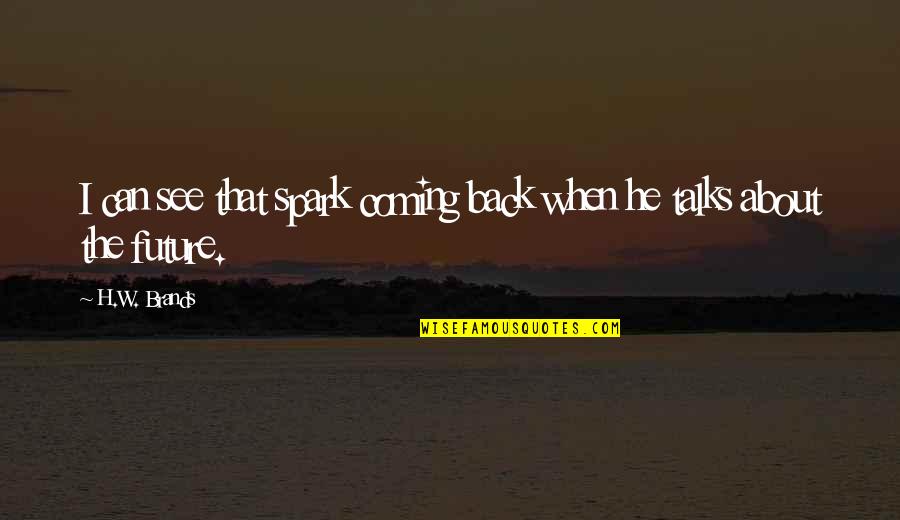 Marriage And Leadership Quotes By H.W. Brands: I can see that spark coming back when