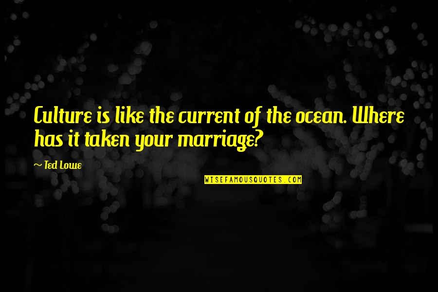 Marriage And The Ocean Quotes By Ted Lowe: Culture is like the current of the ocean.