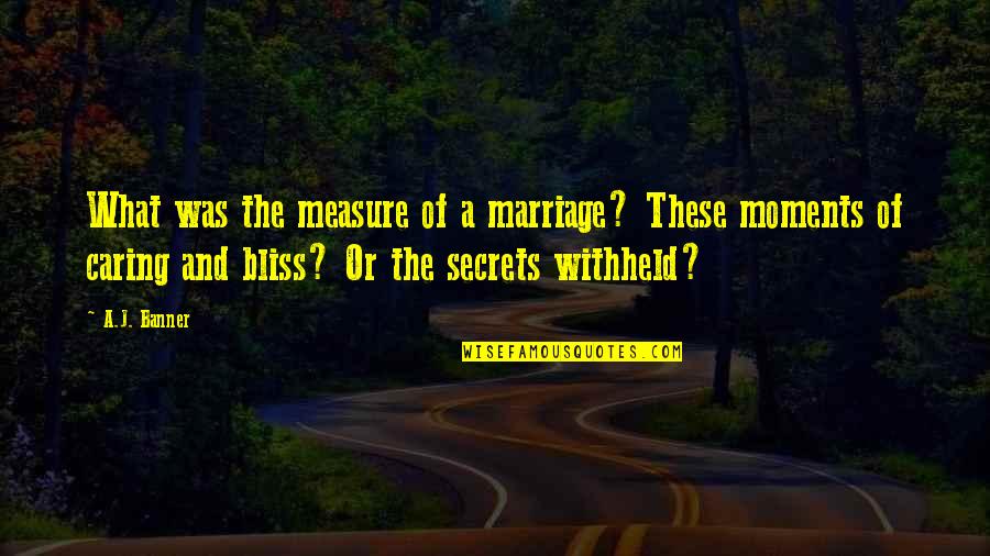 Marriage Bliss Quotes By A.J. Banner: What was the measure of a marriage? These