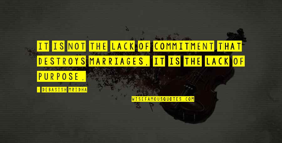 Marriage Is A Commitment Quotes By Debasish Mridha: It is not the lack of commitment that