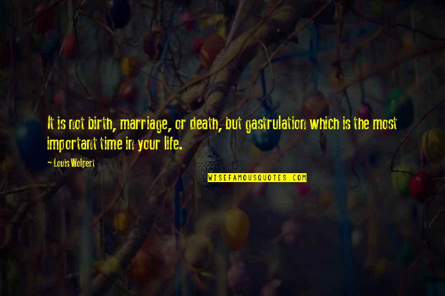 Marriage Is Not Important Quotes By Louis Wolpert: It is not birth, marriage, or death, but