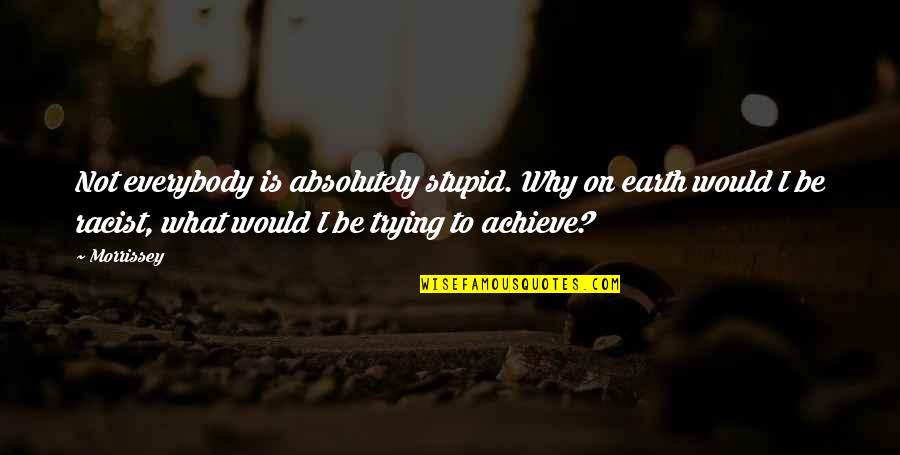 Marriage Not Easy Quotes By Morrissey: Not everybody is absolutely stupid. Why on earth