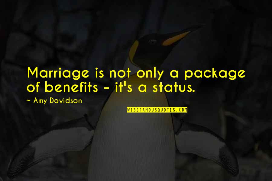 Marriage Status Quotes By Amy Davidson: Marriage is not only a package of benefits