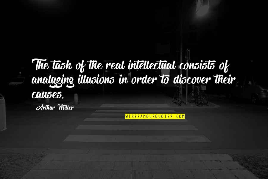 Marrion Square Quotes By Arthur Miller: The task of the real intellectual consists of