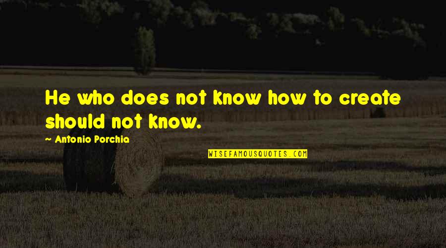 Marryat Mr8 Quotes By Antonio Porchia: He who does not know how to create