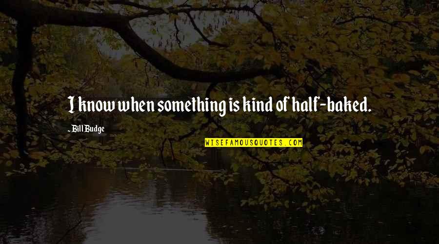 Marrying Mr Winterbourne Quotes By Bill Budge: I know when something is kind of half-baked. Marrying Mr Winterbourne Quotes By Bill Budge: I know when something is kind of half-baked.