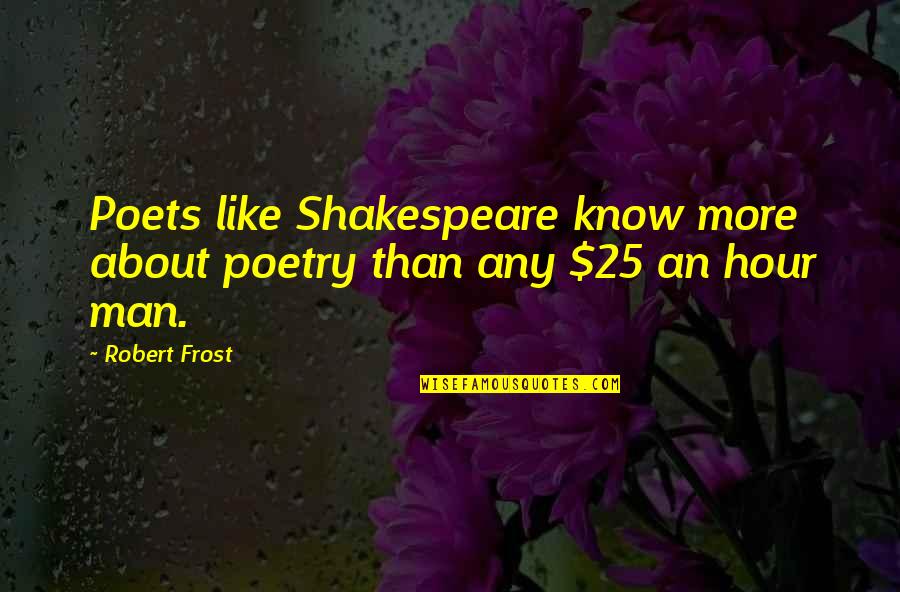 Marsellus Wallis Quotes By Robert Frost: Poets like Shakespeare know more about poetry than