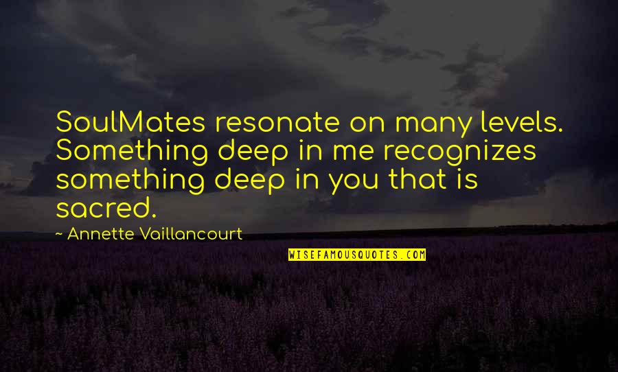 Marshalee Brayman Quotes By Annette Vaillancourt: SoulMates resonate on many levels. Something deep in
