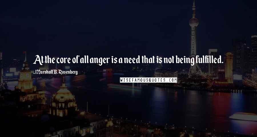 Marshall B. Rosenberg quotes: At the core of all anger is a need that is not being fulfilled.