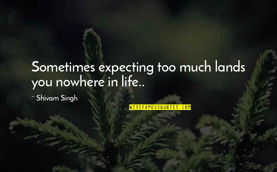 Marshall Eriksen Singing Quotes By Shivam Singh: Sometimes expecting too much lands you nowhere in Marshall Eriksen Singing Quotes By Shivam Singh: Sometimes expecting too much lands you nowhere in