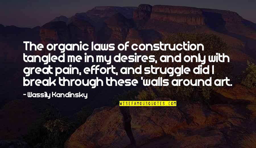 Marsilia Franta Quotes By Wassily Kandinsky: The organic laws of construction tangled me in