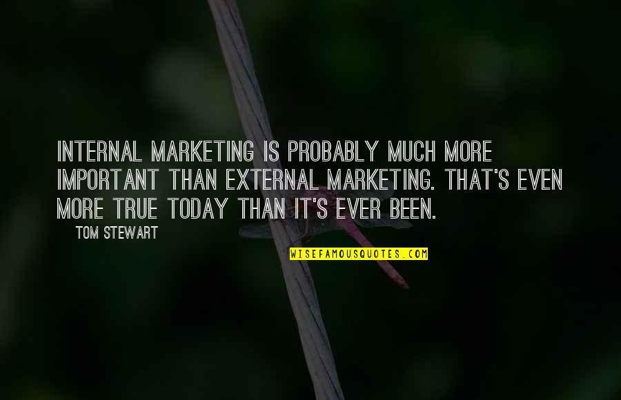 Martana Flats Quotes By Tom Stewart: Internal marketing is probably much more important than