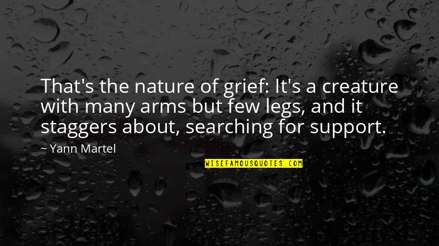 Martel Quotes By Yann Martel: That's the nature of grief: It's a creature