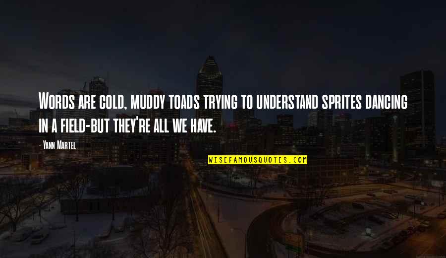 Martel Quotes By Yann Martel: Words are cold, muddy toads trying to understand