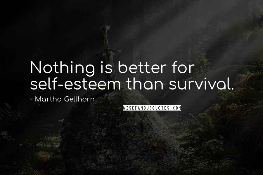 Martha Gellhorn quotes: Nothing is better for self-esteem than survival.