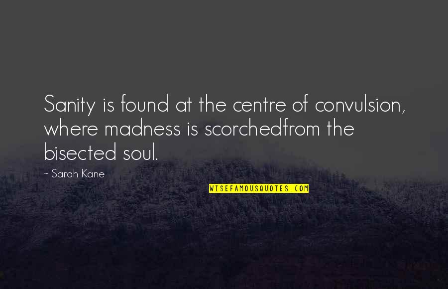 Martha Munizzi Quotes By Sarah Kane: Sanity is found at the centre of convulsion,