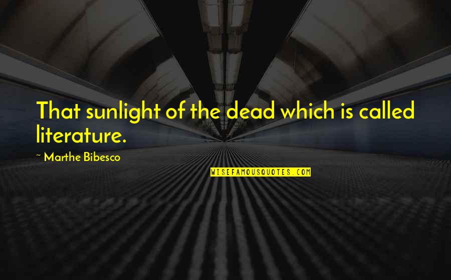 Marthe Bibesco Quotes By Marthe Bibesco: That sunlight of the dead which is called