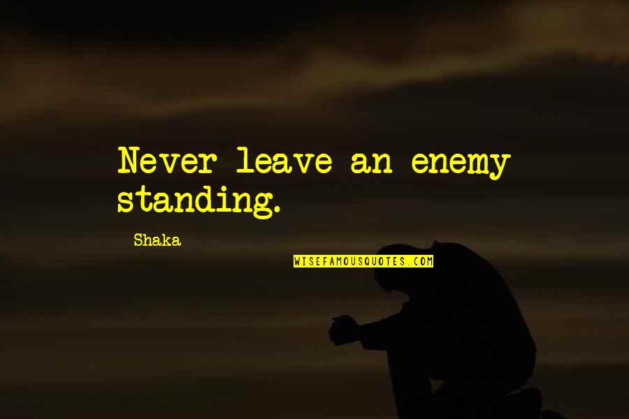 Martial Art Quotes By Shaka: Never leave an enemy standing.