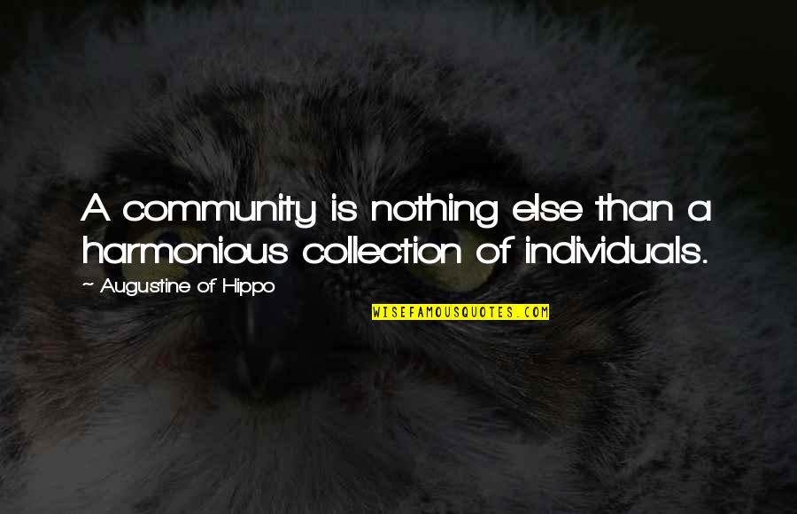 Martial Arts Master Quotes By Augustine Of Hippo: A community is nothing else than a harmonious