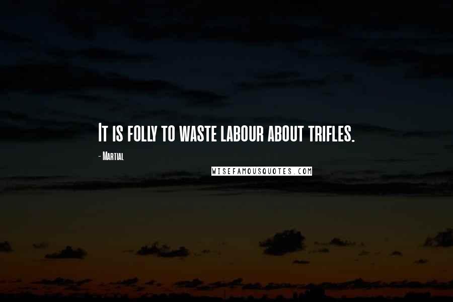 Martial quotes: It is folly to waste labour about trifles.