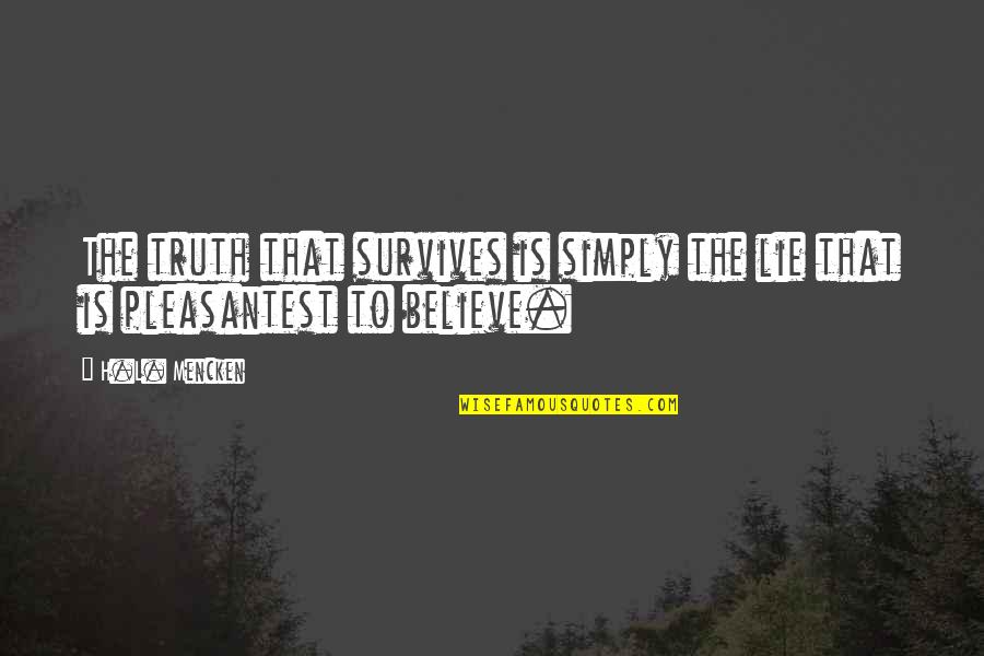 Martin Blackwood Quotes By H.L. Mencken: The truth that survives is simply the lie