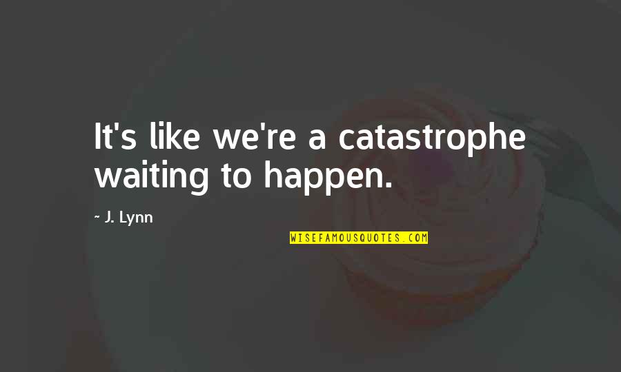 Martin Fischer Quotes By J. Lynn: It's like we're a catastrophe waiting to happen.