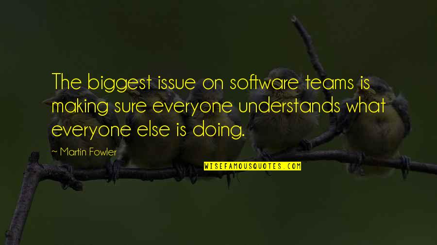 Martin Fowler Quotes By Martin Fowler: The biggest issue on software teams is making