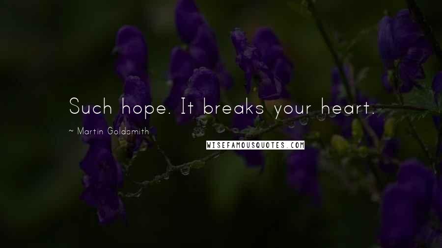 Martin Goldsmith quotes: Such hope. It breaks your heart.
