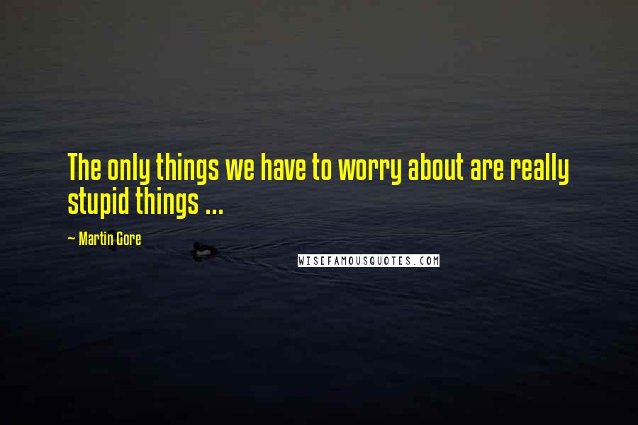 Martin Gore quotes: The only things we have to worry about are really stupid things ...