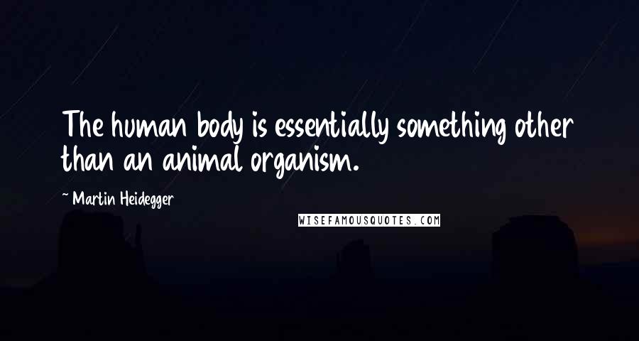 Martin Heidegger quotes: The human body is essentially something other than an animal organism.