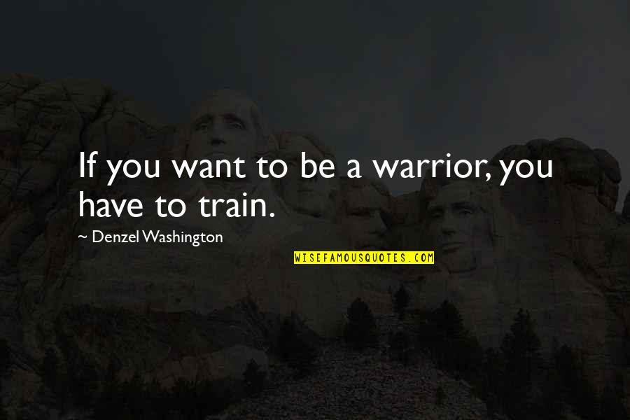 Martin Indyk Quotes By Denzel Washington: If you want to be a warrior, you