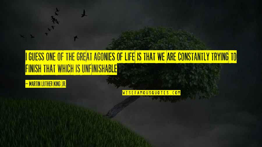 Martin Luther King Jr Life Quotes By Martin Luther King Jr.: I guess one of the great agonies of