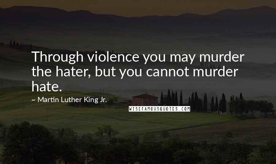 Martin Luther King Jr. quotes: Through violence you may murder the hater, but you cannot murder hate.