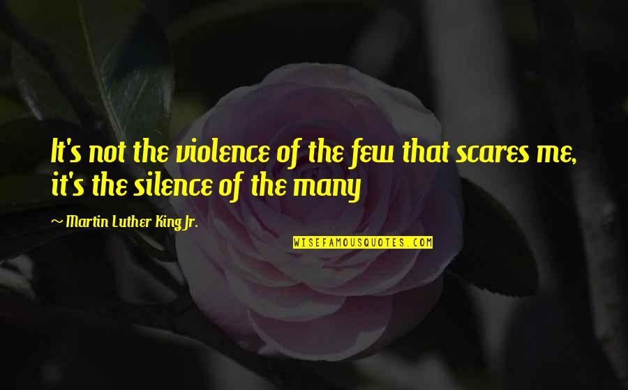 Martin Luther King's Quotes By Martin Luther King Jr.: It's not the violence of the few that