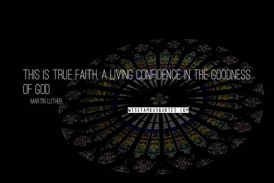 Martin Luther quotes: This is true faith, a living confidence in the goodness of God.