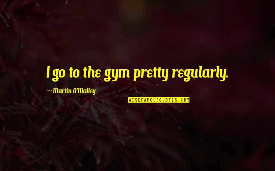 Martin O'donnell Quotes By Martin O'Malley: I go to the gym pretty regularly.