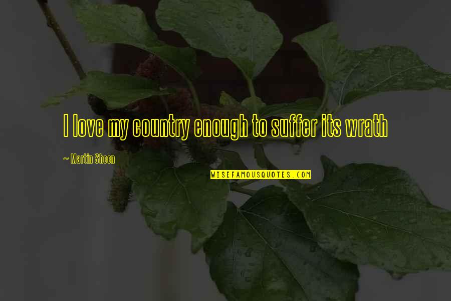 Martin Sheen Quotes By Martin Sheen: I love my country enough to suffer its