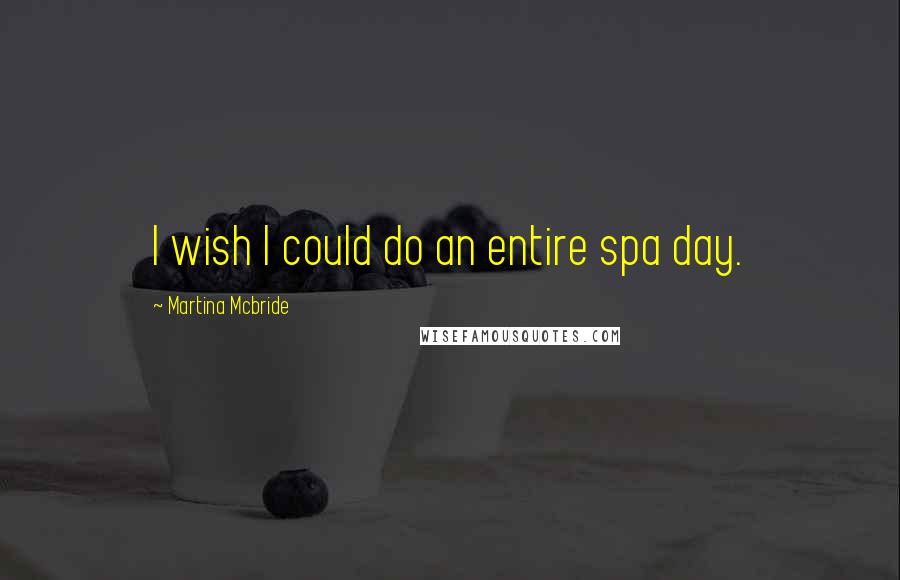 Martina Mcbride quotes: I wish I could do an entire spa day.