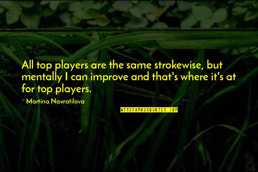 Martina's Quotes By Martina Navratilova: All top players are the same strokewise, but
