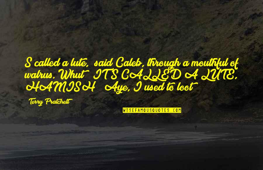 Marty Huggins Pug Quotes By Terry Pratchett: S called a lute," said Caleb, through a