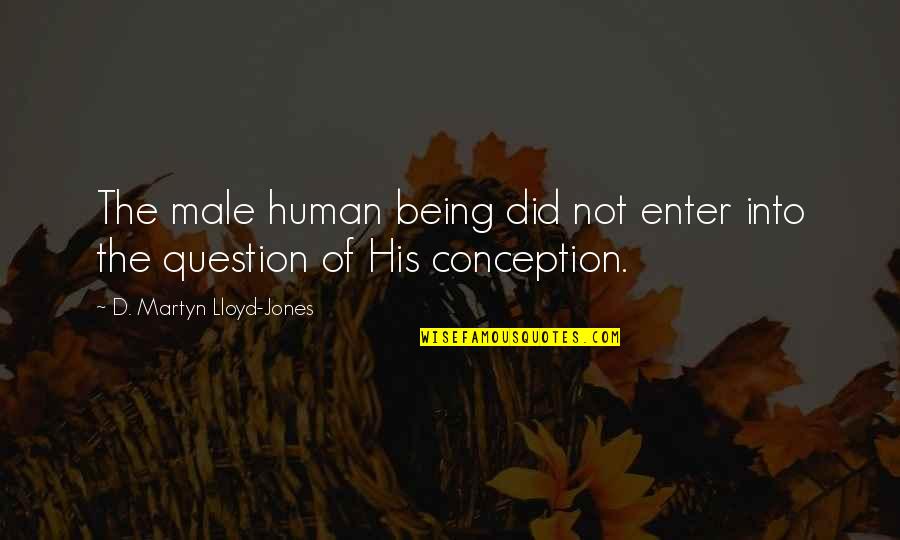 Martyn Lloyd Jones Quotes By D. Martyn Lloyd-Jones: The male human being did not enter into Martyn Lloyd Jones Quotes By D. Martyn Lloyd-Jones: The male human being did not enter into
