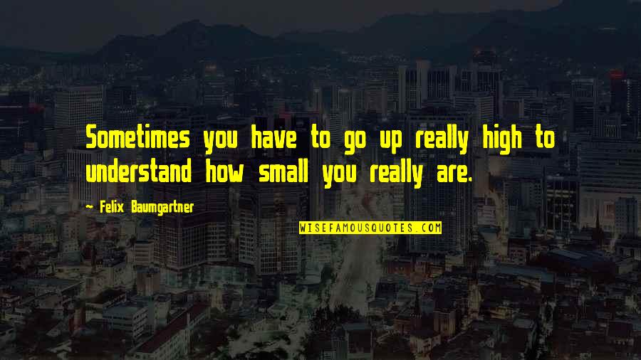 Martyrdom Of Stephen Quotes By Felix Baumgartner: Sometimes you have to go up really high Martyrdom Of Stephen Quotes By Felix Baumgartner: Sometimes you have to go up really high