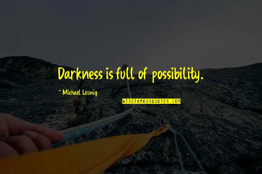 Marvel Comic Funny Quotes By Michael Leunig: Darkness is full of possibility.