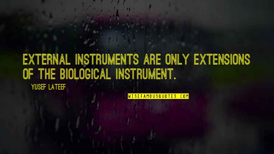 Marvel Deadpool Quotes By Yusef Lateef: External instruments are only extensions of the biological