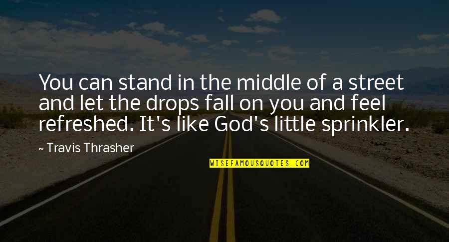 Marvelous God Quotes By Travis Thrasher: You can stand in the middle of a