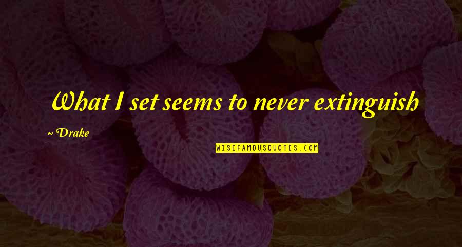 Marven Gates Quotes By Drake: What I set seems to never extinguish