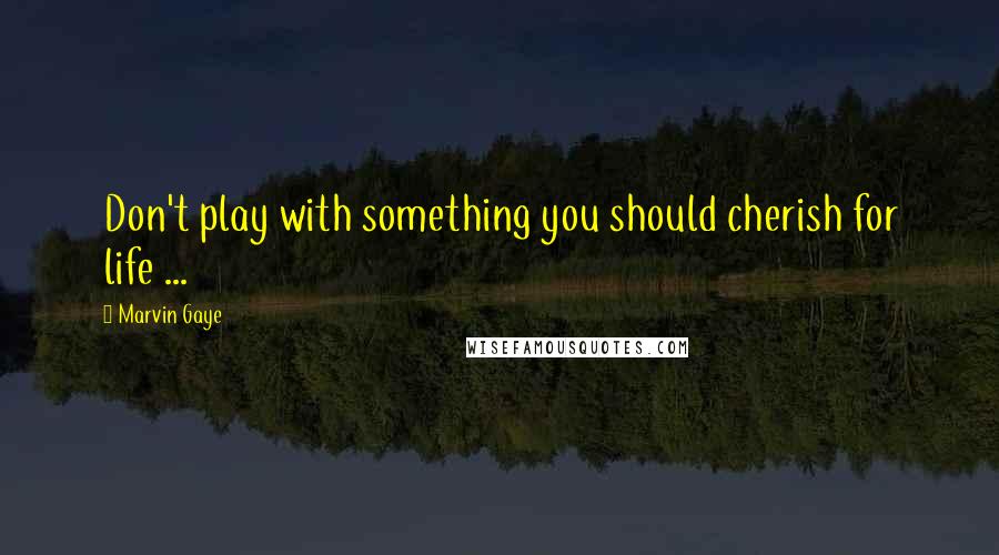 Marvin Gaye quotes: Don't play with something you should cherish for life ...