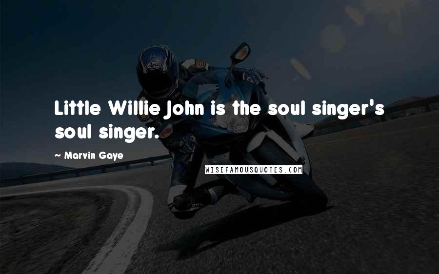 Marvin Gaye quotes: Little Willie John is the soul singer's soul singer.